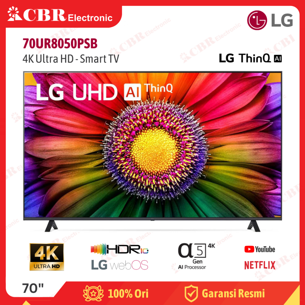 TV LG 70 Inch LED 70UR8050PSB (4K UHD-Smart TV)