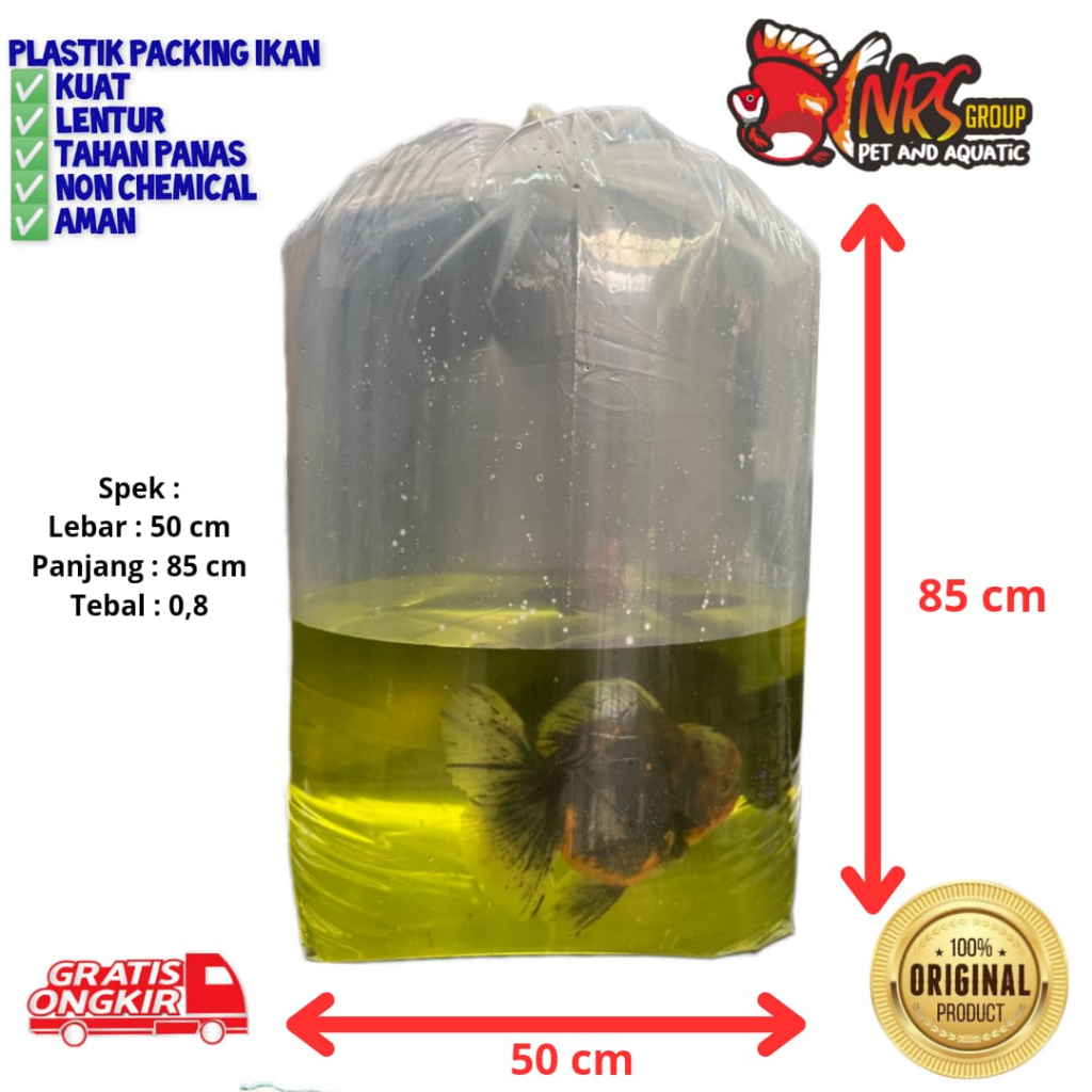 [NRS] Plastik Kantong Packing Ikan 50x85 Ikan Hias Koi Koki Louhan Tebal 0,8 Murah