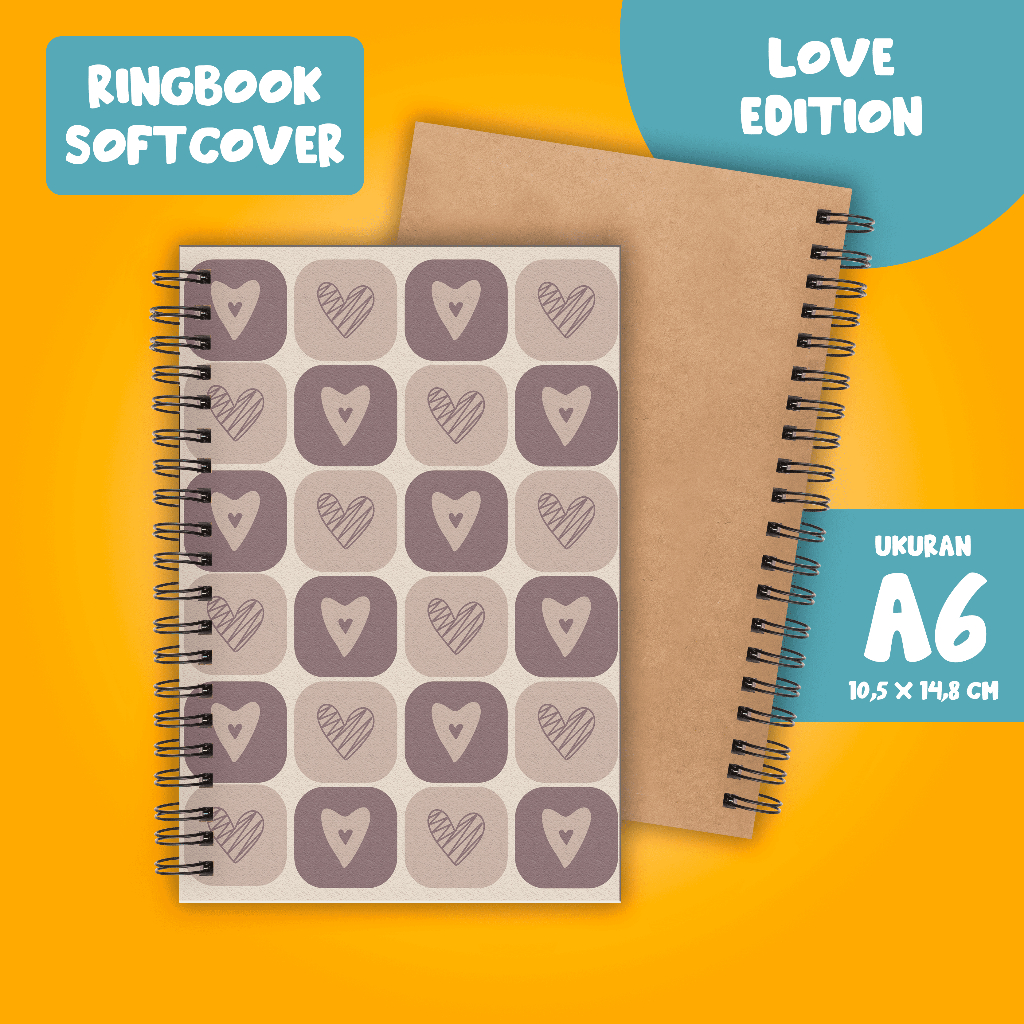 

(BELI 6 GRATIS 1)Buku Tulis Catatan buku notebook buku diary Notebook Ring Spiral A6 60 Lembar koleksi gambar Love part 1