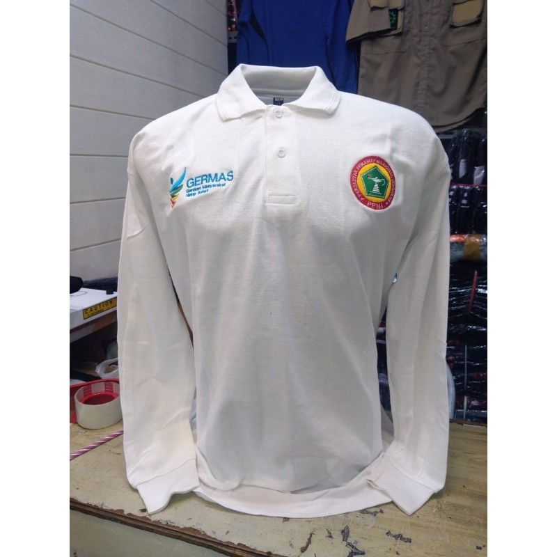 Kaos Krah Polo Shirt Bahan Catton Lacoste24s Lengan Panjang Custom Bordir Logo Dan Tulisan Bisa ECER