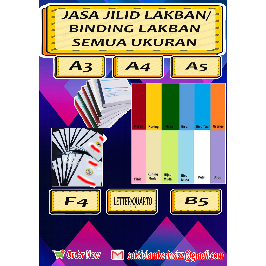 

JASA JILID LAKBAN ATAU JASA BINDING LAKBAN A4, F4,A5,B5