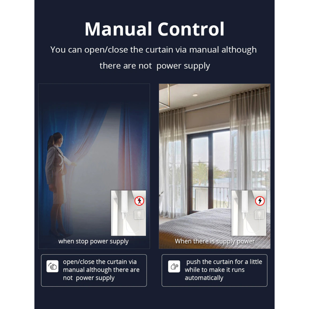 Zemismart Curtain Rail Motor Set 4 Meter Rel Gorden Pintar Otomatis