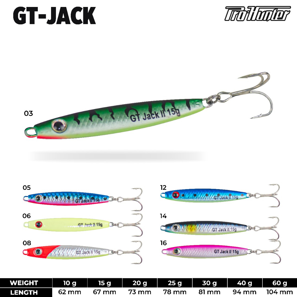 UMPAN METAL JIG GT JACK II JIG 60G PRO HUNTER