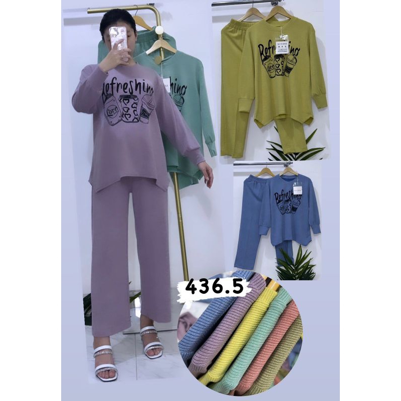 Kuyifei 436-5//Set rajut premium//One set rajut//Setelan rajut wanita//Setelan jumbo//One set//Setel