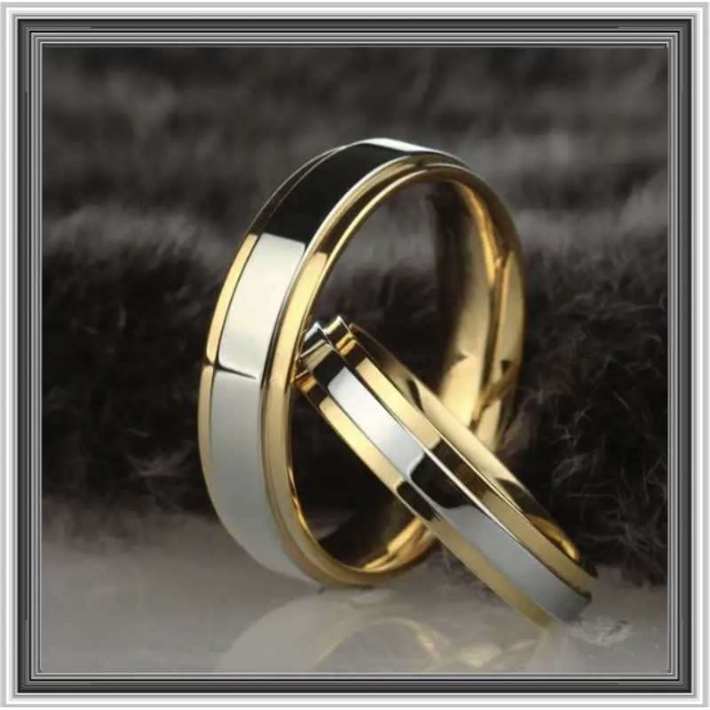 CINCIN TITANIUM LAPIS EMAS CINCIN KAWIN ANTIKARAT ANTILUNTUR MODEL TERBARU PALING MURAH CINCIN TUNAN