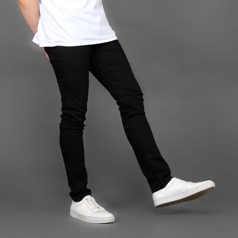 ROCK HOLIC CELANA PANJANG JEANS HITAM PRIA SKINNY SEMI SLIMFIT PENSIL STRECTH ORIGINAL 100% DENIM