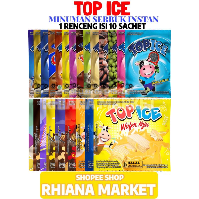 

Minuman Serbuk Instan Top Ice 1 Renceng Isi 10 Sachet