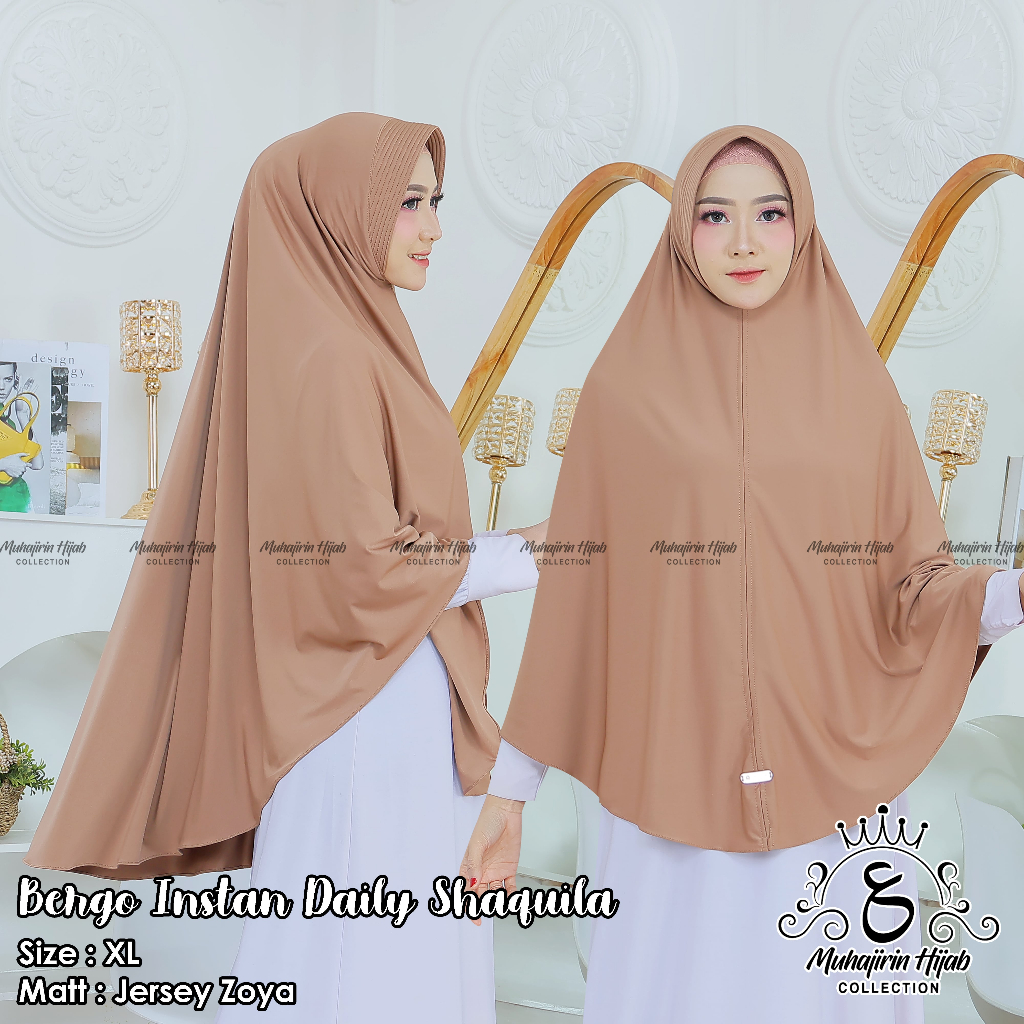 Muhairin - Hijab Bergo Instan Daily Shaquila Jersey Zoya (SIZE XL)