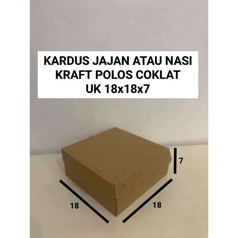 

KARDUS KRAFT R8 GSM tebal 350 ukuran 18x18x7 POLOS COKLAT untuk JAJAN atau NASI