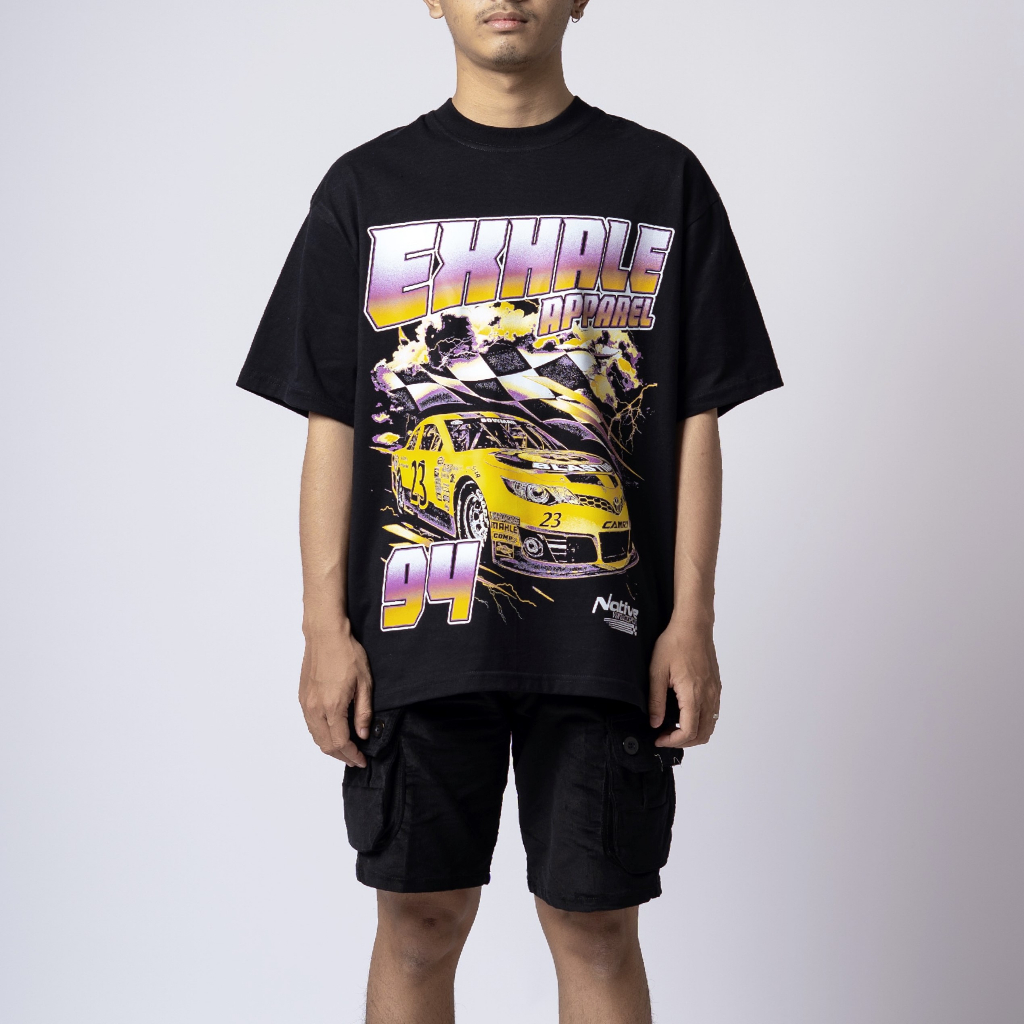 [COD] Exhale Tshirt Nascar Black Oversized Kaos Pria Original