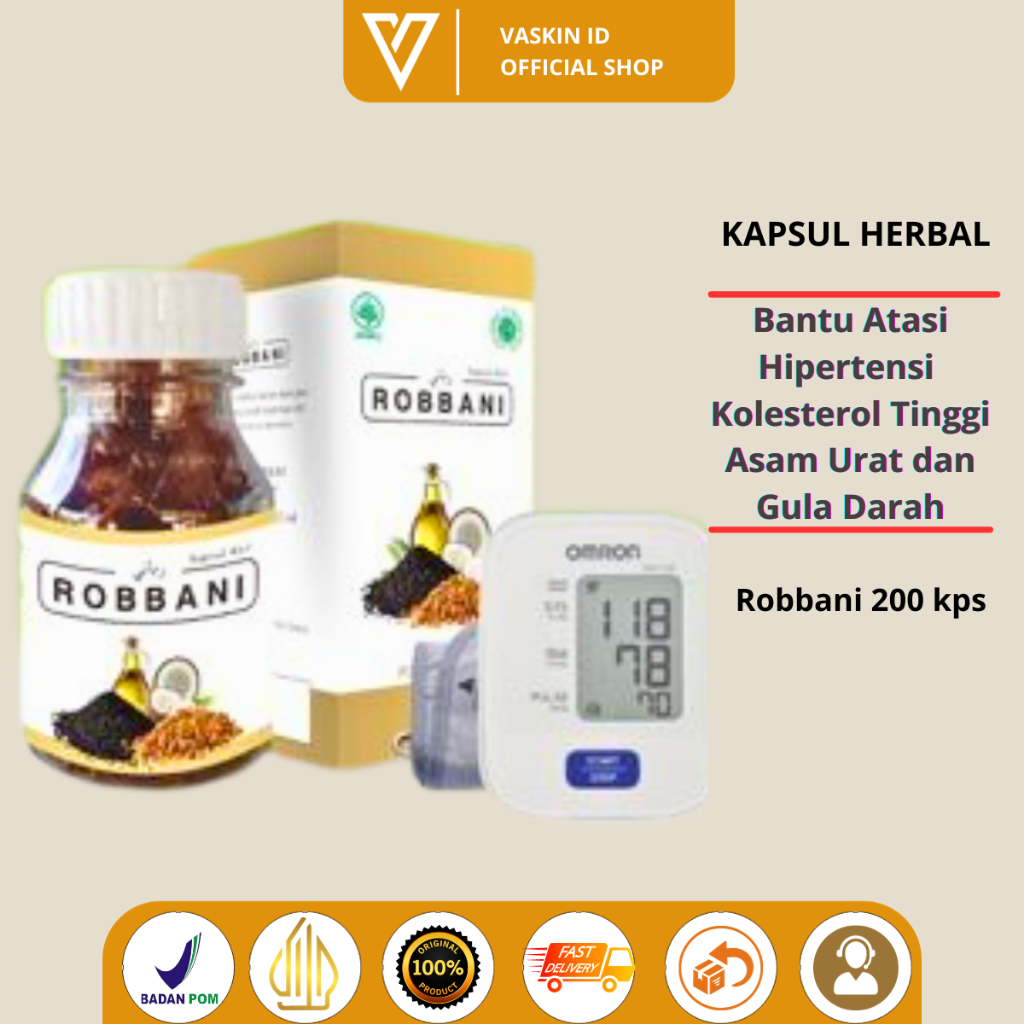 Robbani Herbal Original-Obat Herbal Kolesterol Robbani-Kapsul Kolesterol dan Asam Urat Asli Bpom