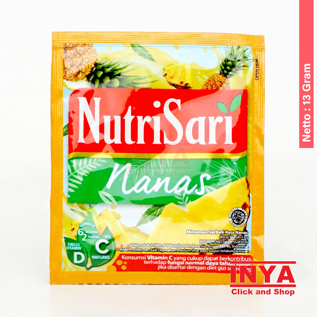 

NutriSari Nanas 13gr Sachet - Minuman Serbuk - Instant Powder Drink