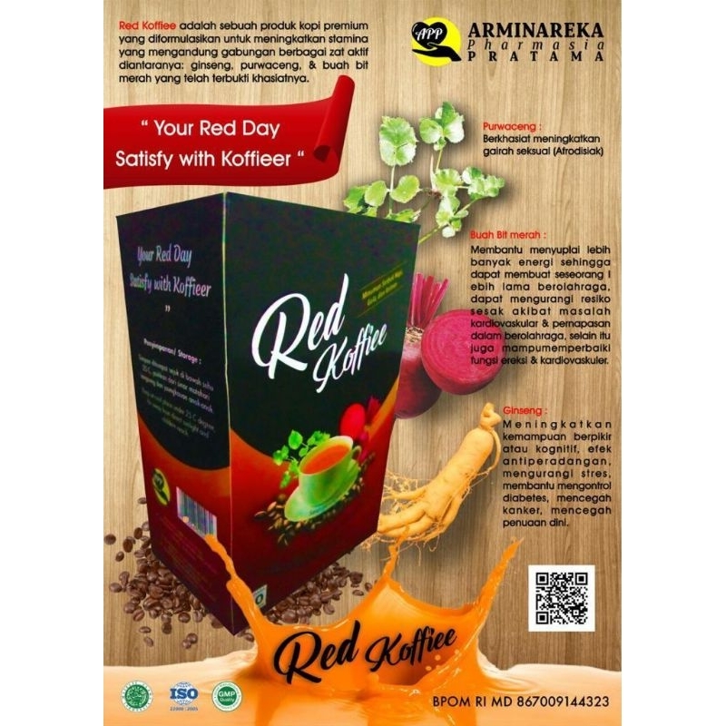 

Kopi Kesehatan Red Koffiee Ecer 3 Sachet