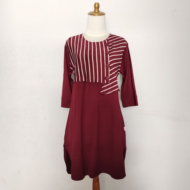 (PRELOVED) Baju tunik wanita motif garis-garis
