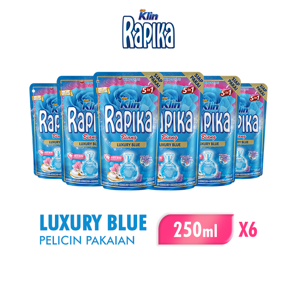 RAPIKA Biang Pewangi Pakaian biru 250ML x 6