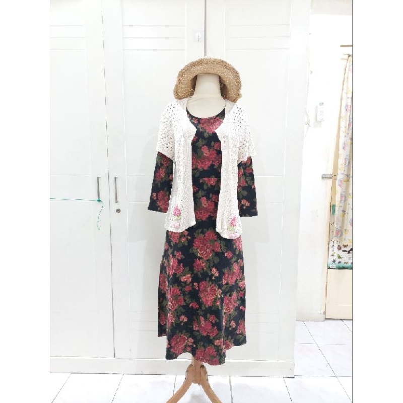 Premium Kawaii set floral black laura ashley