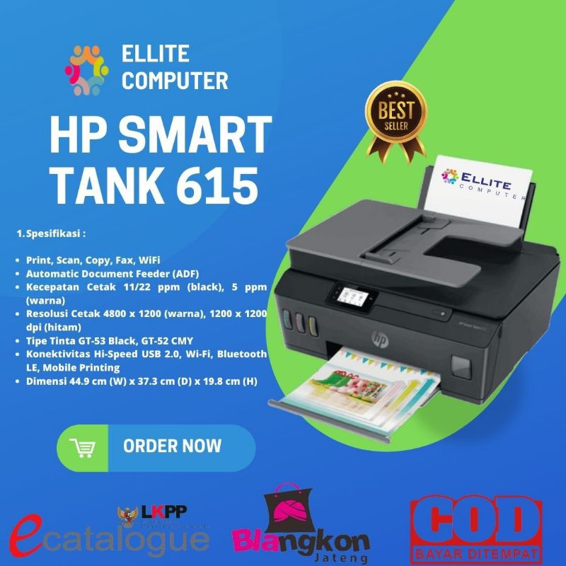 Printer Hp smart tank 615 scan copy f4