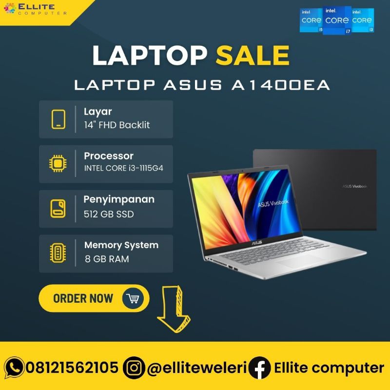 Laptop Asus A1400EA i3-1115G4 8/512gb