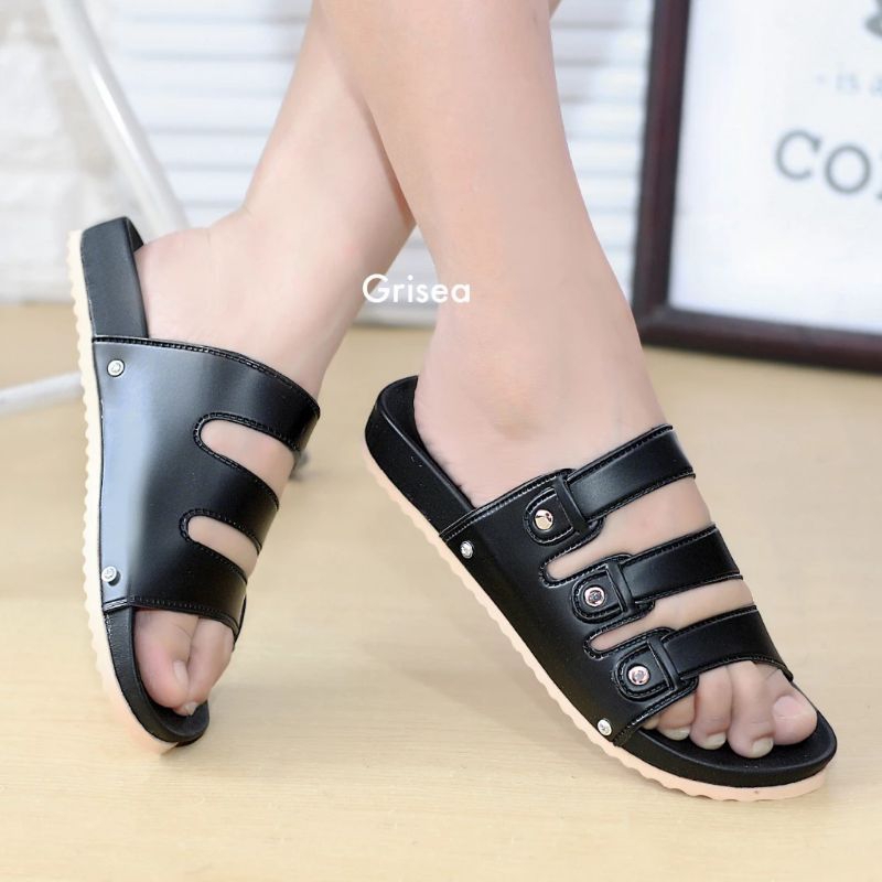 Sandal Selop Teplek wanita dewasa motif 3 tali / Sandal teplek / sandal jepit wanita dewasa murah