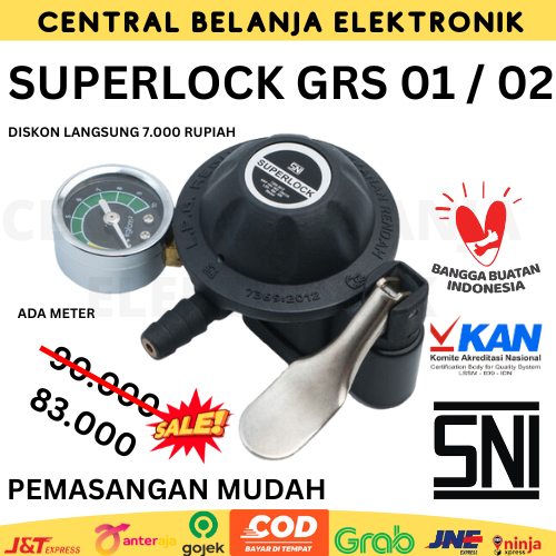 REGULATOR TEKANAN RENDAH KLIK GAS ANTI BOCOR SNI SUPERLOCK GRS 01 GRS 02 | GASCOMP