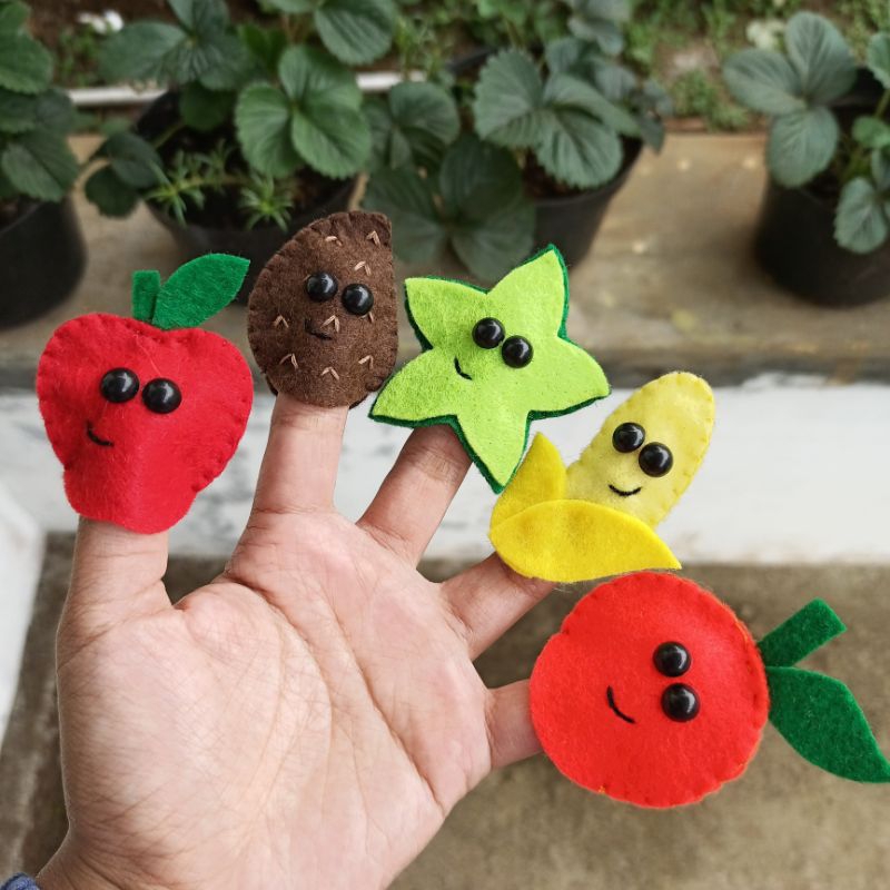 BONEKA JARI BONEKA JARI FLANEL TEMA SAYUR DAN BUAH