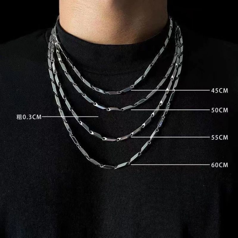 KALUNG MOTIF RANTAI PADI KALUNG RANTAI TITANIUM PRIA DAN WANITA
