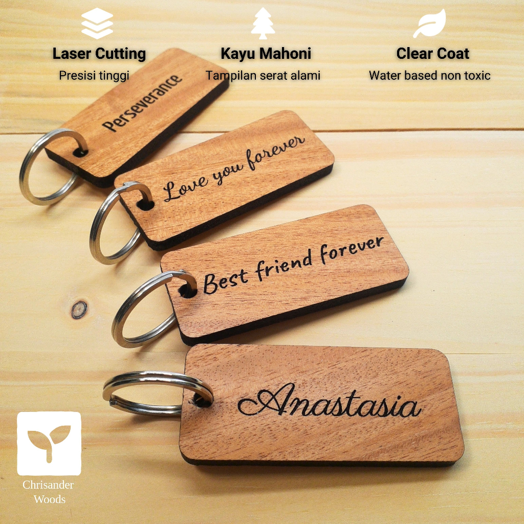 Gantungan Kunci Nama Aesthethic Custom | Gantungan Kunci Custom Nama | Keychain Custom Nama Kayu