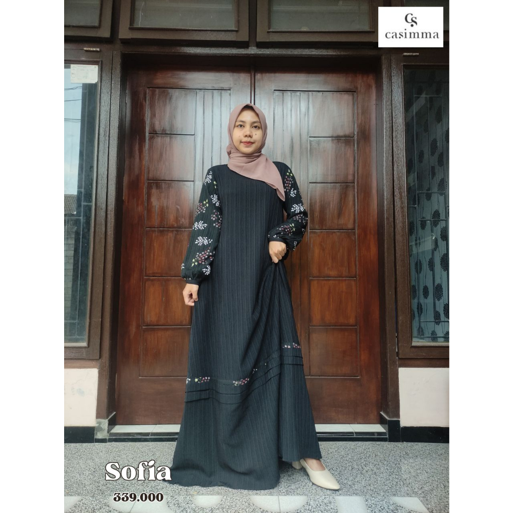 SOFIA DRESS BY CASIMMA / GAMIS KEKINIAN / GAMIS SOFIA / CASIMMA / GAMIS DEWASA / GAMIS WARNA HITAM