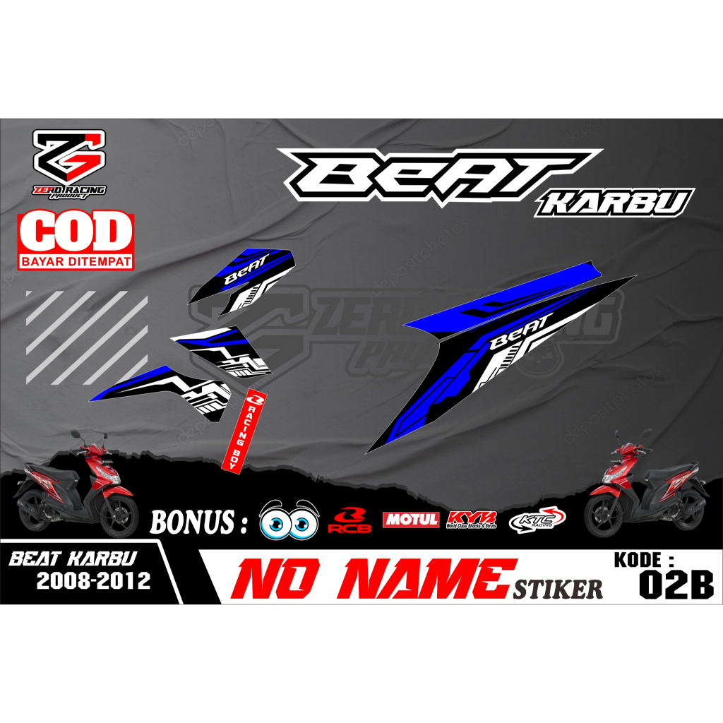 Striping beat karbu 2008 - 2012 road race simple stiker beat