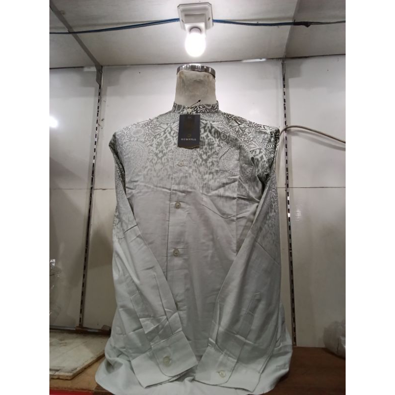 Benhill Kemeja Koko Pria Cotton Printing Lengan Panjang