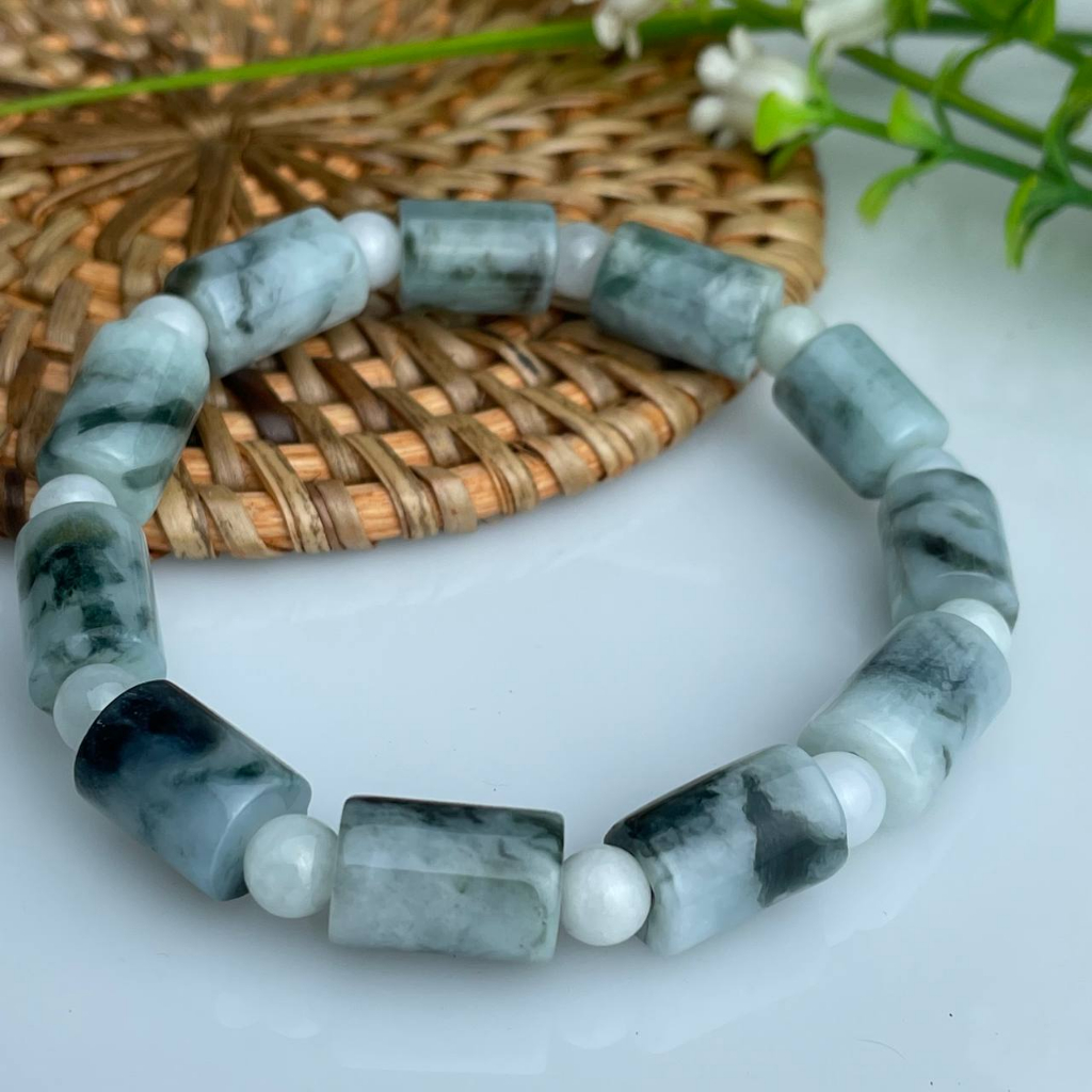 GELANG BATU GIOK ASLI BURMA TIPE A FEI CUI KRISTAL NATURAl BERGARANSI