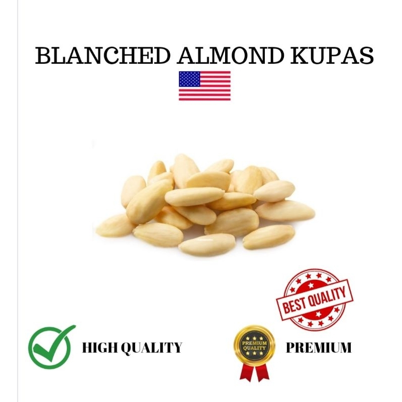 

Blanched Almond kupas tanpa kulit ari 1kg