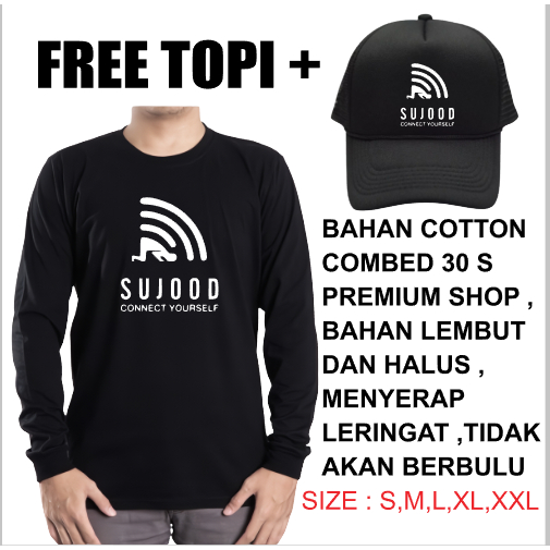 Kaos Longsleeve Sujood Free Topi Trucker premium ithinkclothing