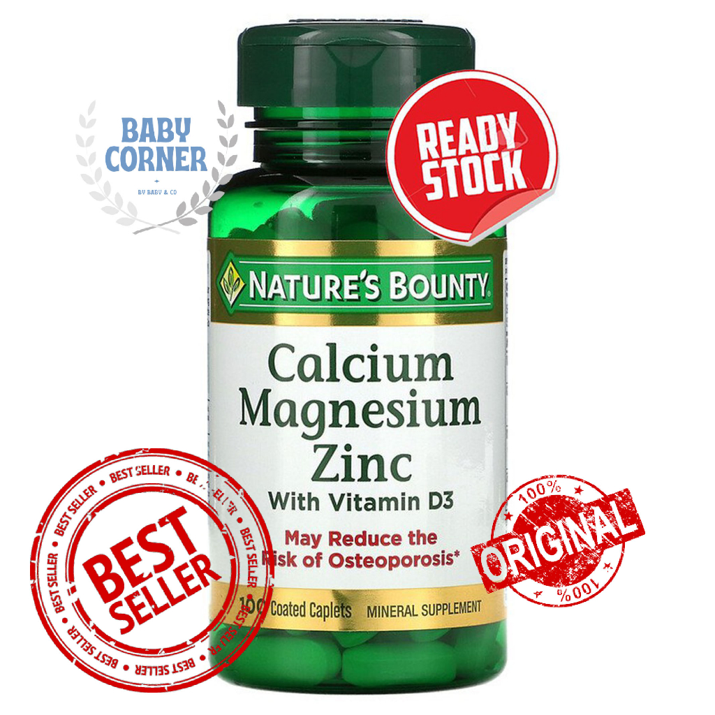 Nature's Bounty Calcium Magnesium Zinc Nature Suplemen D3 Supplement