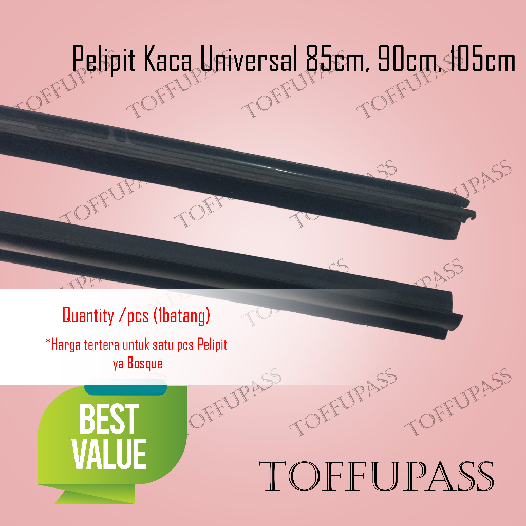 Pelipit Kaca Pintu Mobil kijang,starlet,charade Panjang 85cm, 90cm, 105cm harga satuan