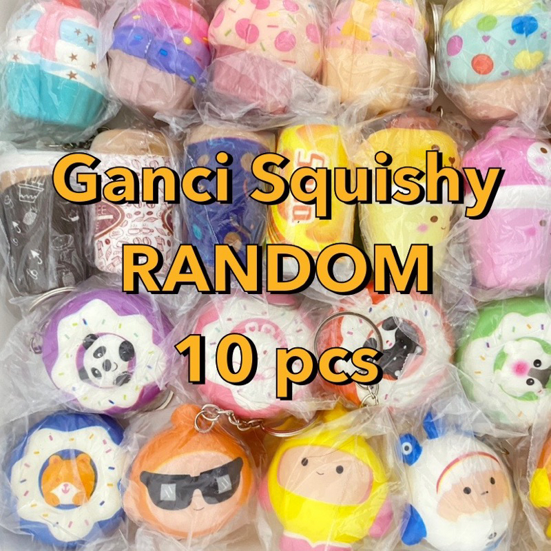 Paket Usaha Ganci Squishy RANDOM (10 pcs) / Gantungan Kunci Squishy Karakter RANDOM / Gantungan Squi