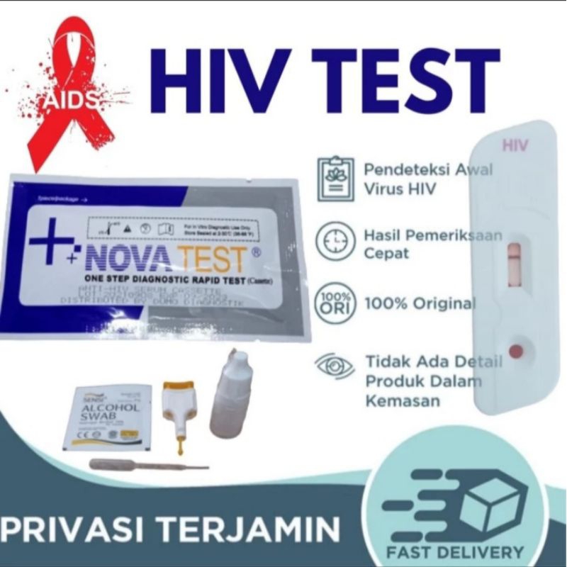 Alat Uji HIV Novatest - Tes Uji HIV Mandiri 1 Set