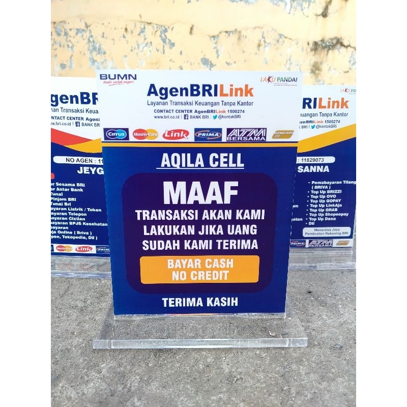 

TEBAL KUAT TEBAL AKRILIK BANK BRI BRILINK 15X20