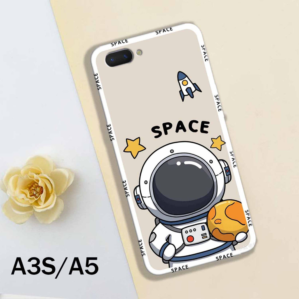 Case Hp - OPPO A3S-A5 - Casing Hp - OPPO A3S-A5- Internal_Id  - Case Motif Astronot - Fashion Case E