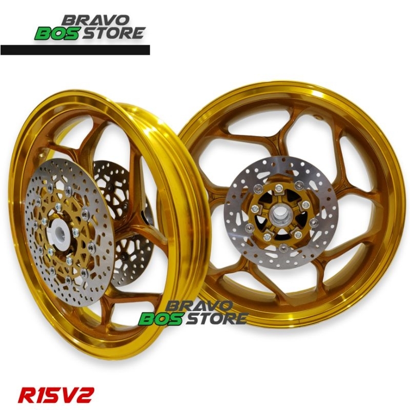 Velg Axio R15 V2 Triple Disc R15 V2 Tapak Lebar 300X17 / 450X17 DD Double Disc Depan Palang Fi 3 dis