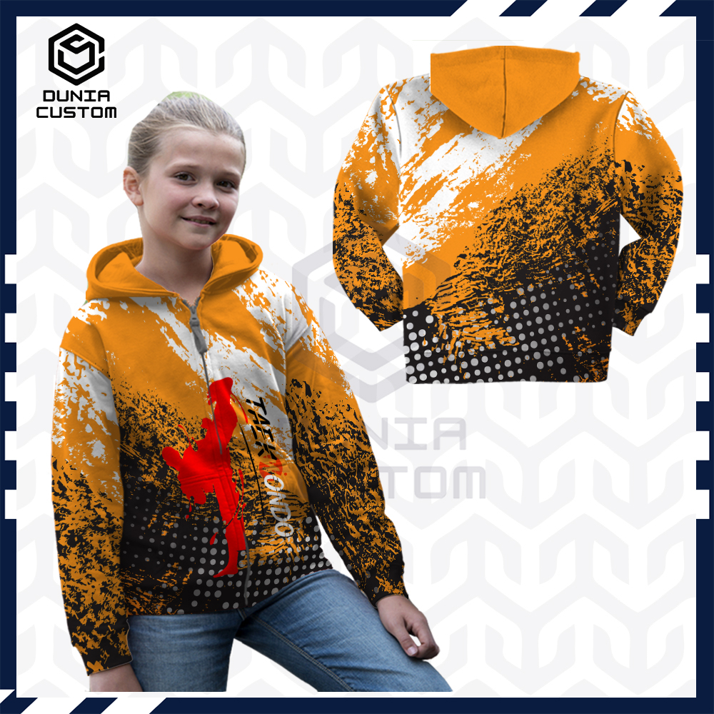 Jaket Hoodie Anak Seragaman Taekwondo [Bisa Custom / Reques] Fullprint
