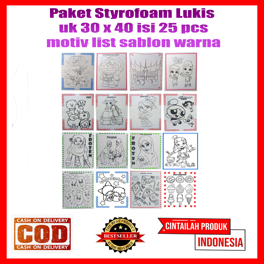 

Paket 25 pcs styrofoam gabus lukis mewarnai hemat ongkir