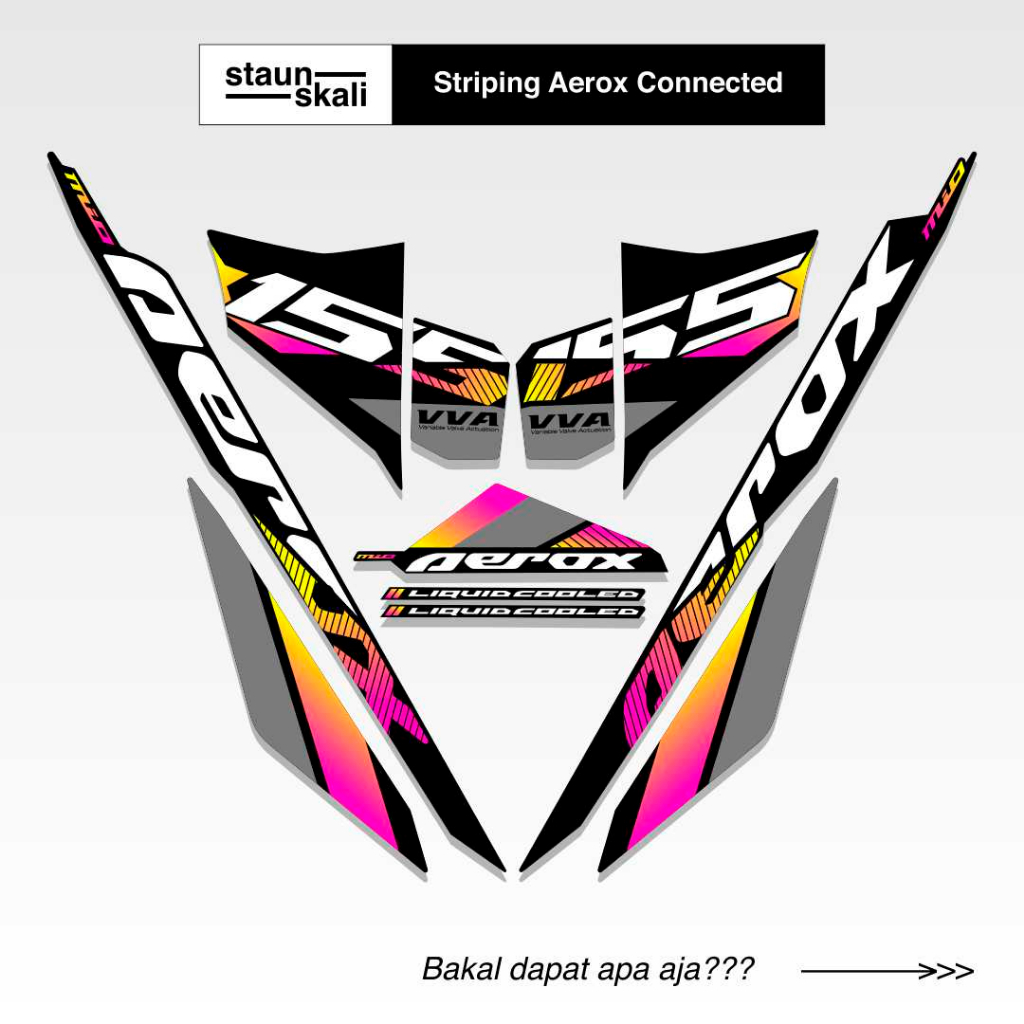 Striping Aerox New Connected 155 Variasi (14) NVX Api Medusa Hotwheel Cyber City Jepang Thailand Vie