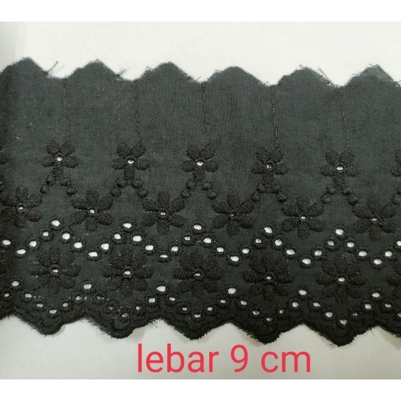 renda bordir katun hitam