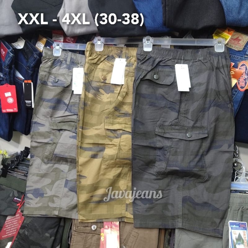 CELANA PRIA 7/8 KATUN IMPORT CARGO PINGGANG KARET MOTIF TERBARU