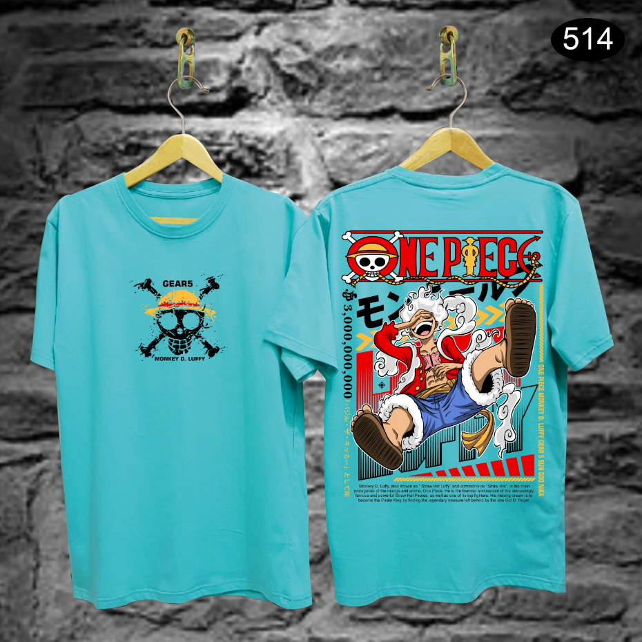 Baju Kaos T-shirt Distro Terbaru / Kaos One Piece Luffy Gear 5 Nika Tosca / Kaos Kekinian / Kaos Ani