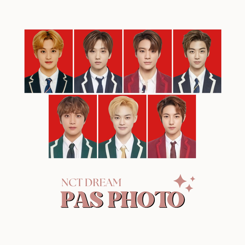 PAS FOTO NCT DREAM 3x4 (HARGA 3 PCS + LAMINASI 2SISI) ID PHOTO KPOP IDOL KOREA PREMIUM MURAH UNOFFIC
