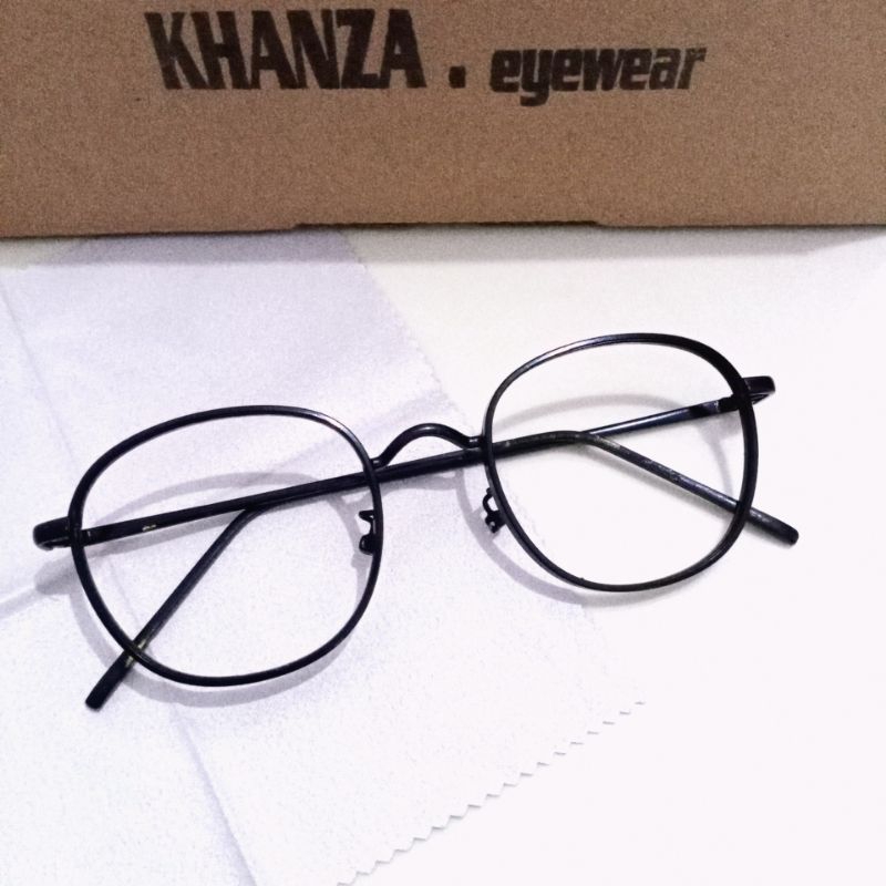 frame kacamata bulat black unisex