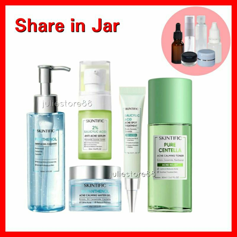 (SHARE IN JAR) SKTFC Acne Pure Centella Acne Calming Toner Panthenol Gel Cleanser