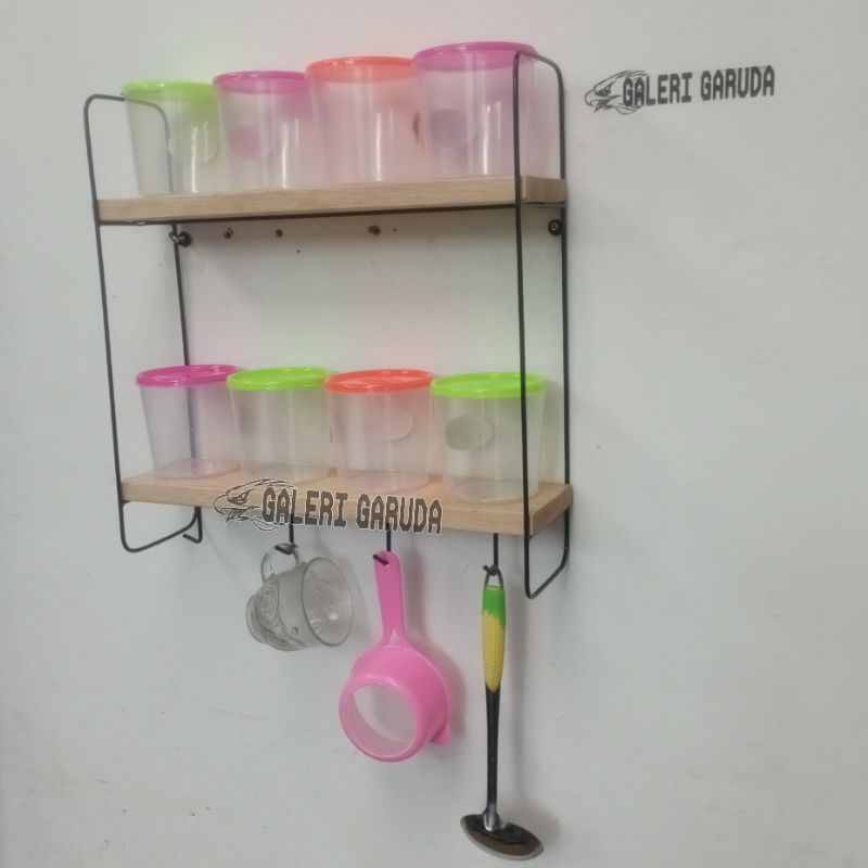 Rak Bumbu Susun dan Gantungan Panci, Rak Serbaguna, Gantungan Panci, Rak Ambalan